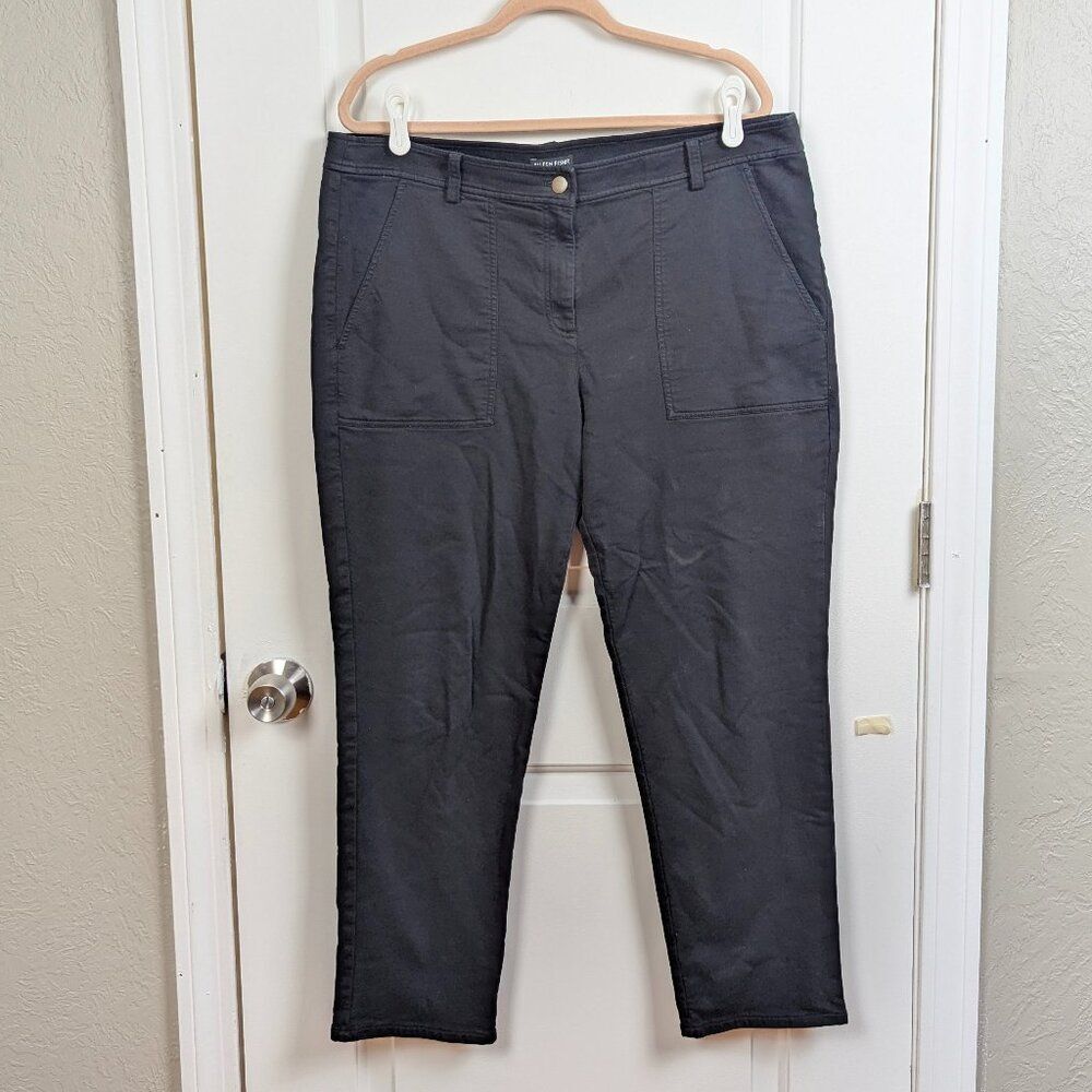 Eileen Fisher | Charcoal Gray Organic Cotton Utility Pants Size 16